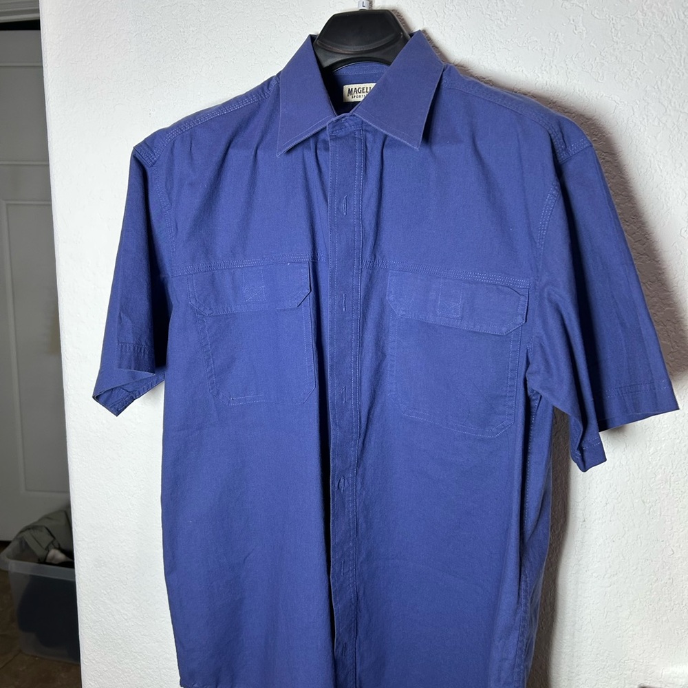Magellan Outdoors Men's Deep Blue Casual Shirt